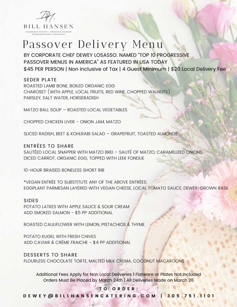 passover delivery menu flyer design