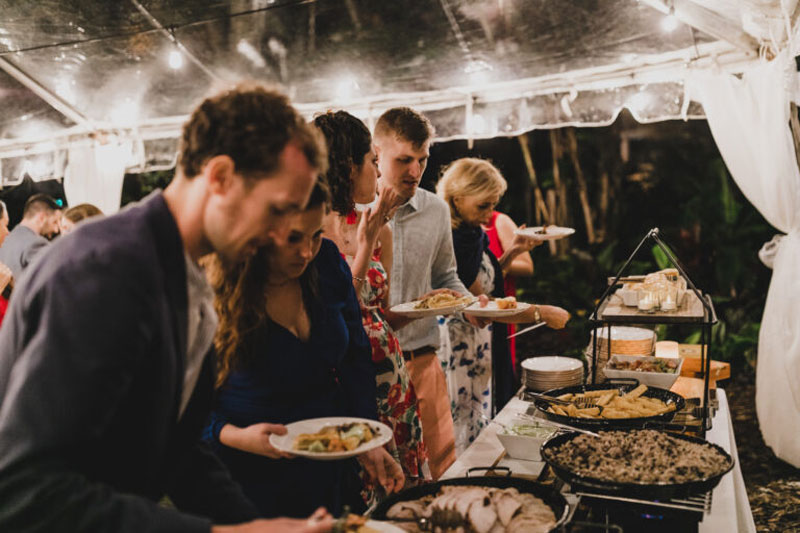 people having food in a party