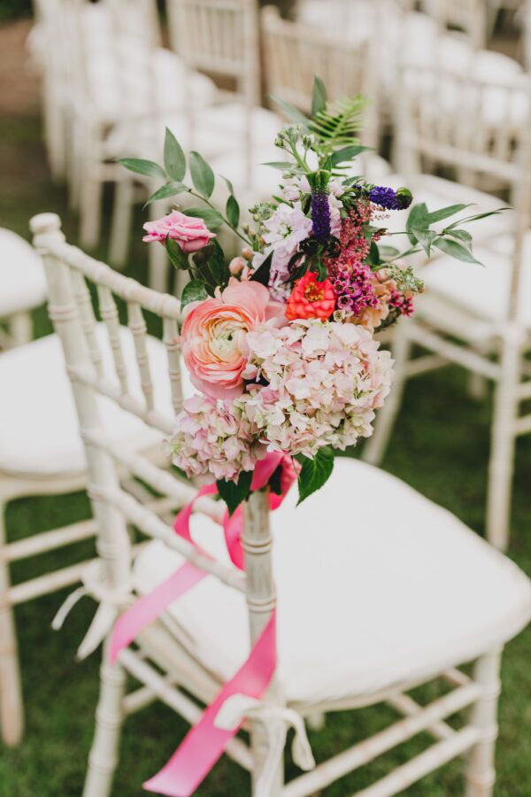 wedding chair with flowers
