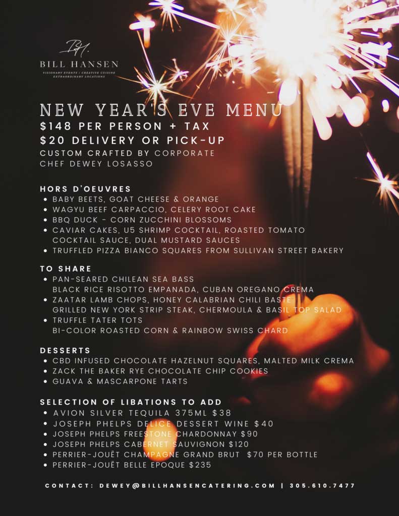 new year eve menu