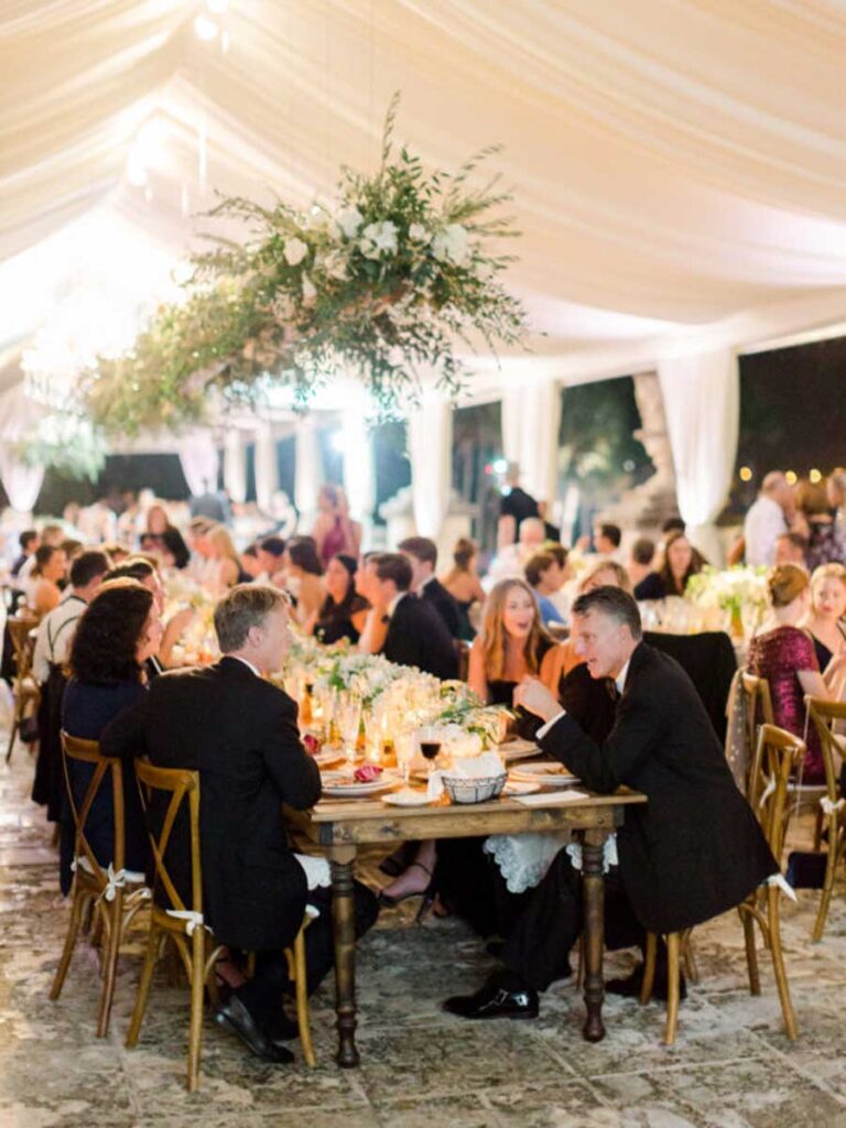 people eating in a wedding