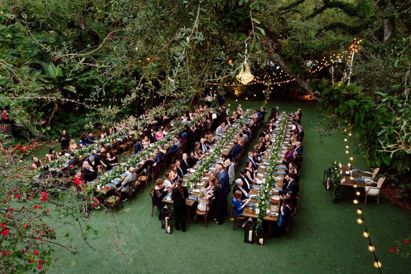 people eating in outdoor dining area