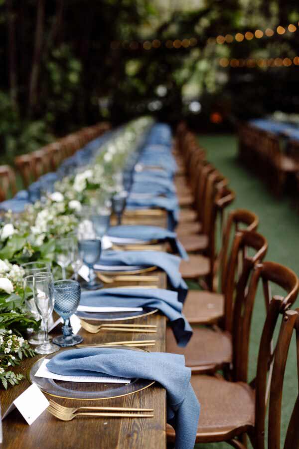 dining chairs arranged in a wedding