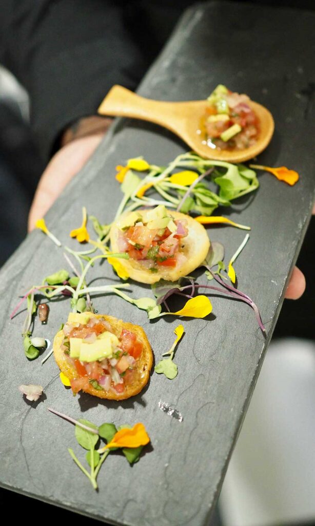 starter on a wooden plate