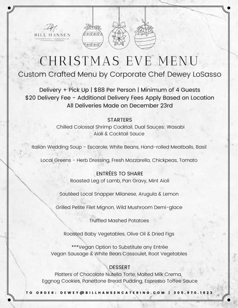 christmas eve menu banner