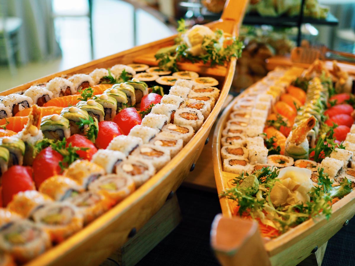 two sushi boats